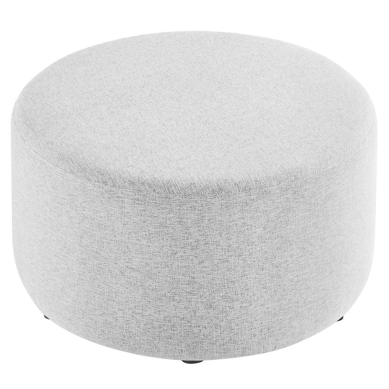 Calyx Round Pouf, Medium, Light Gray