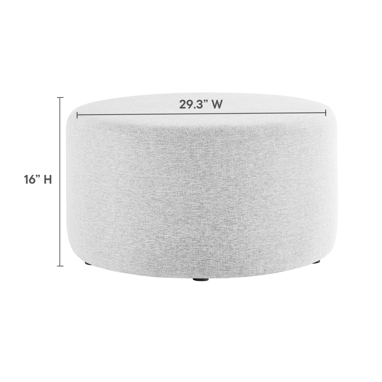 Calyx Round Pouf, Medium, Light Gray