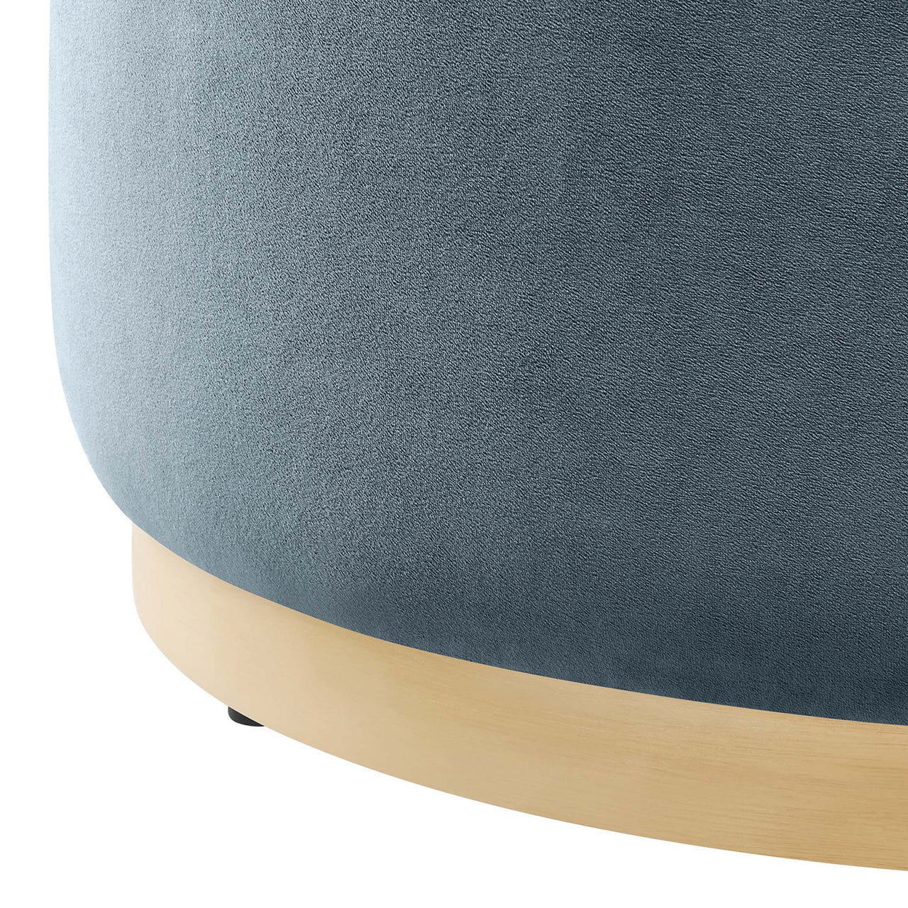 Ardena Round Velvet Ottoman, Medium, Slate & Cream