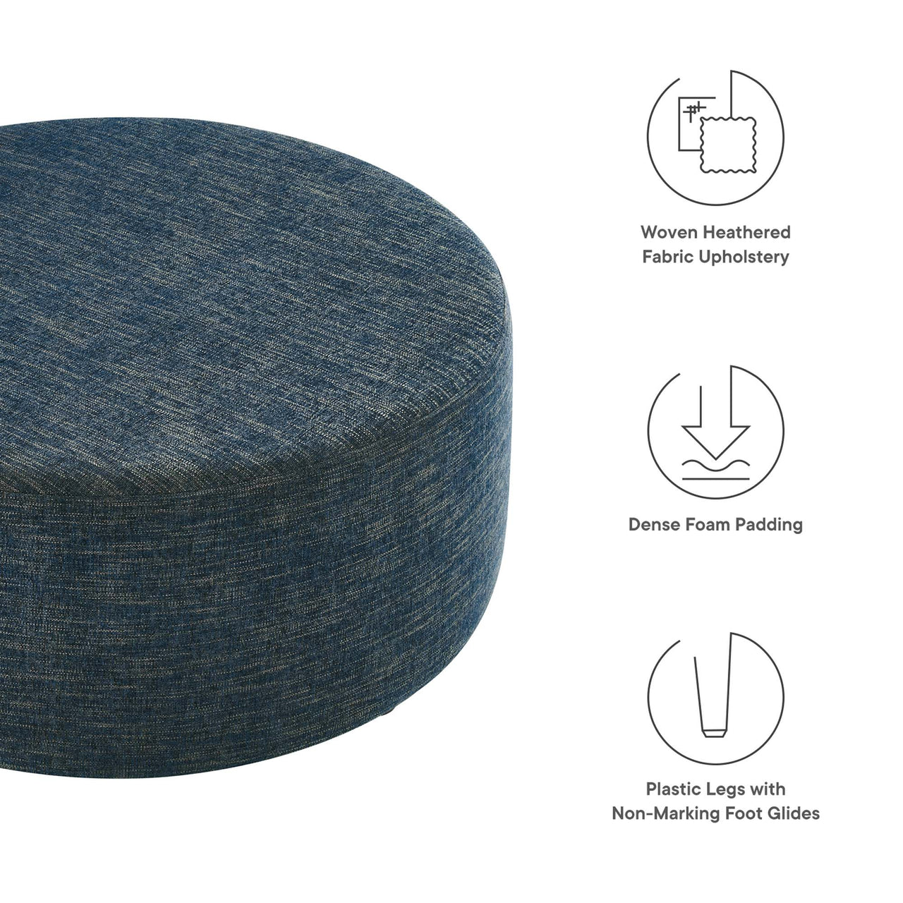 Calyx Round Pouf, Large, Azure