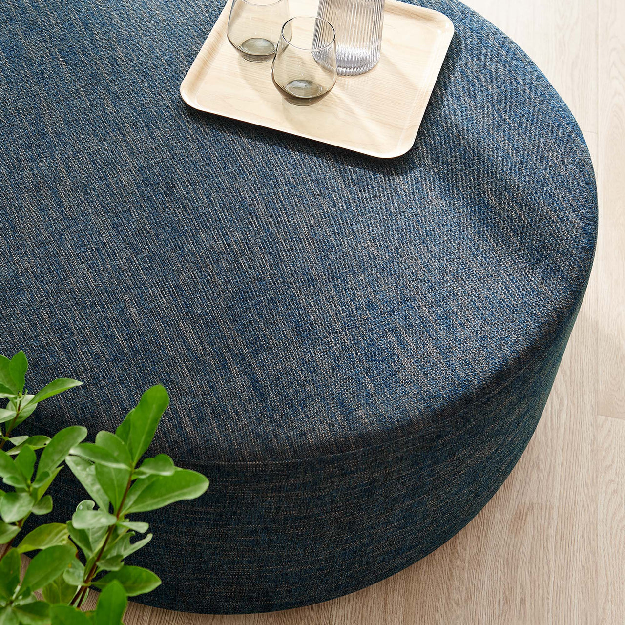 Calyx Round Pouf, Large, Azure
