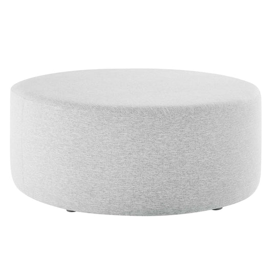 Calyx Round Pouf, Large, Light Gray
