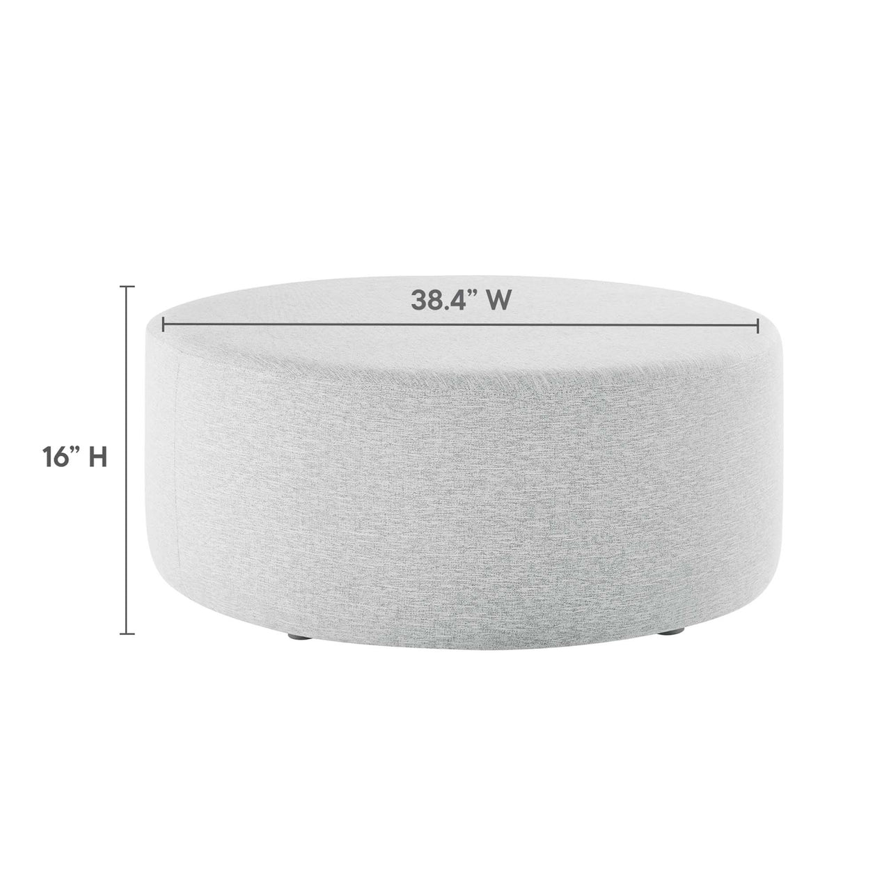 Calyx Round Pouf, Large, Light Gray