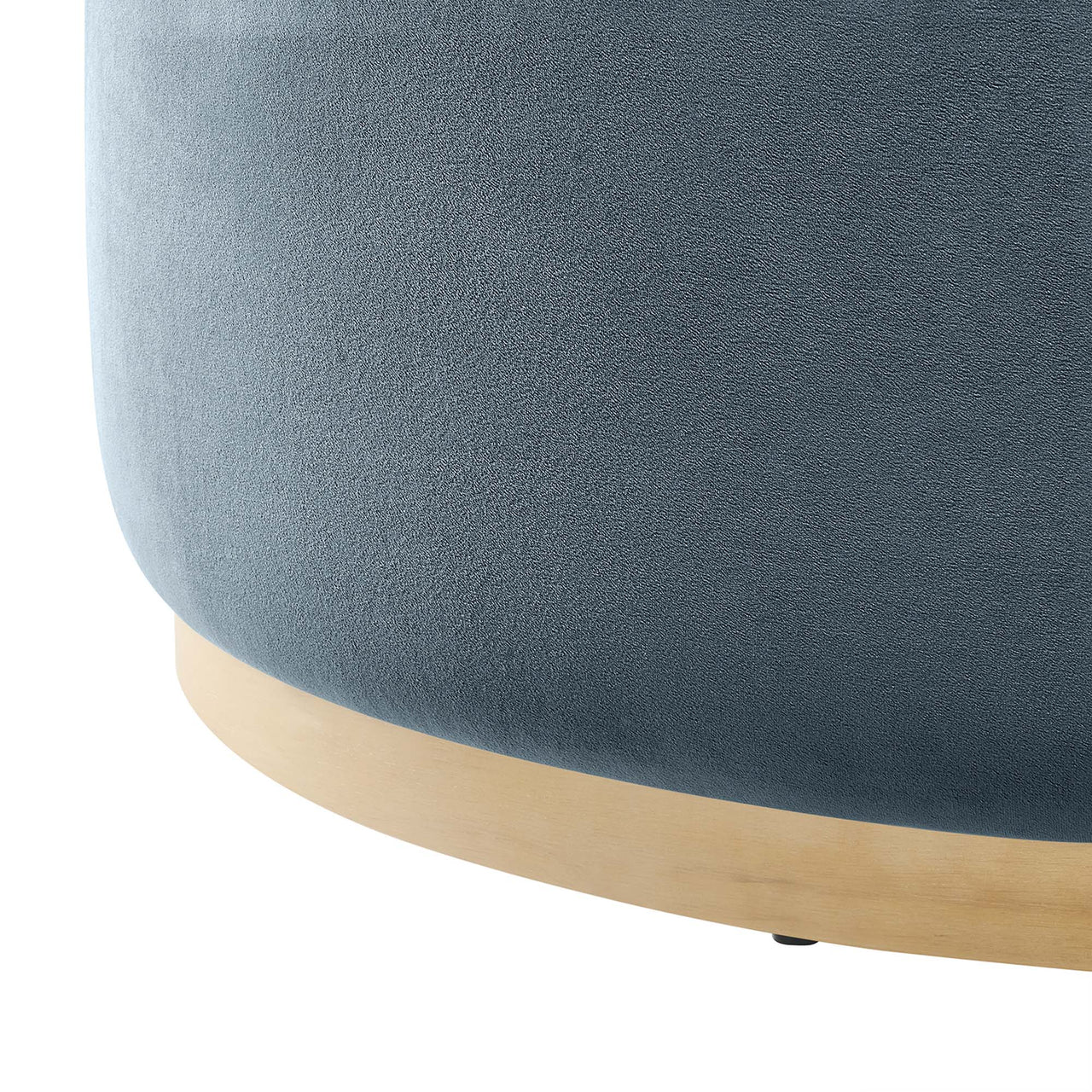 Ardena Round Velvet Ottoman, Large, Slate & Cream