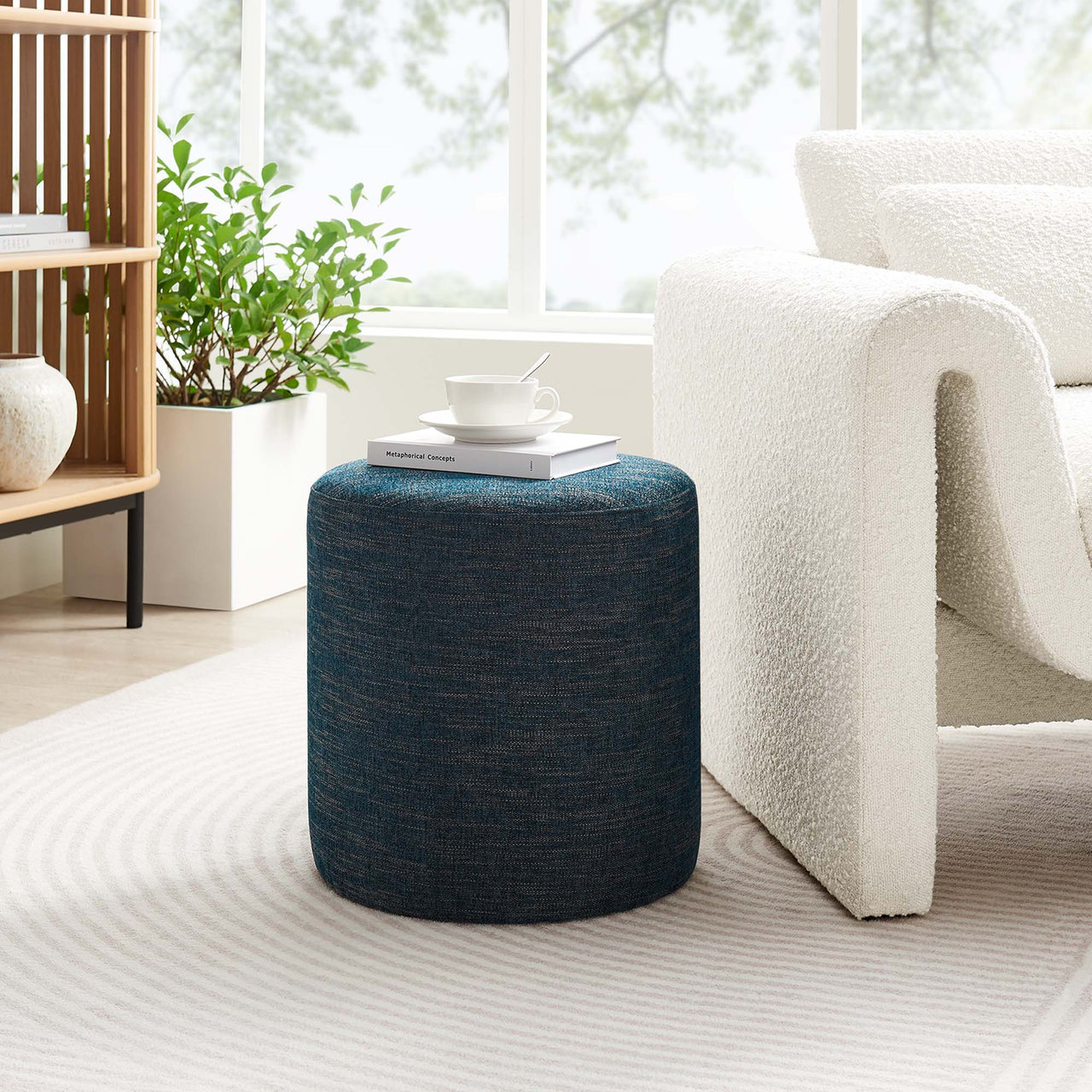 Calyx Round Stool | Side Table, Azure