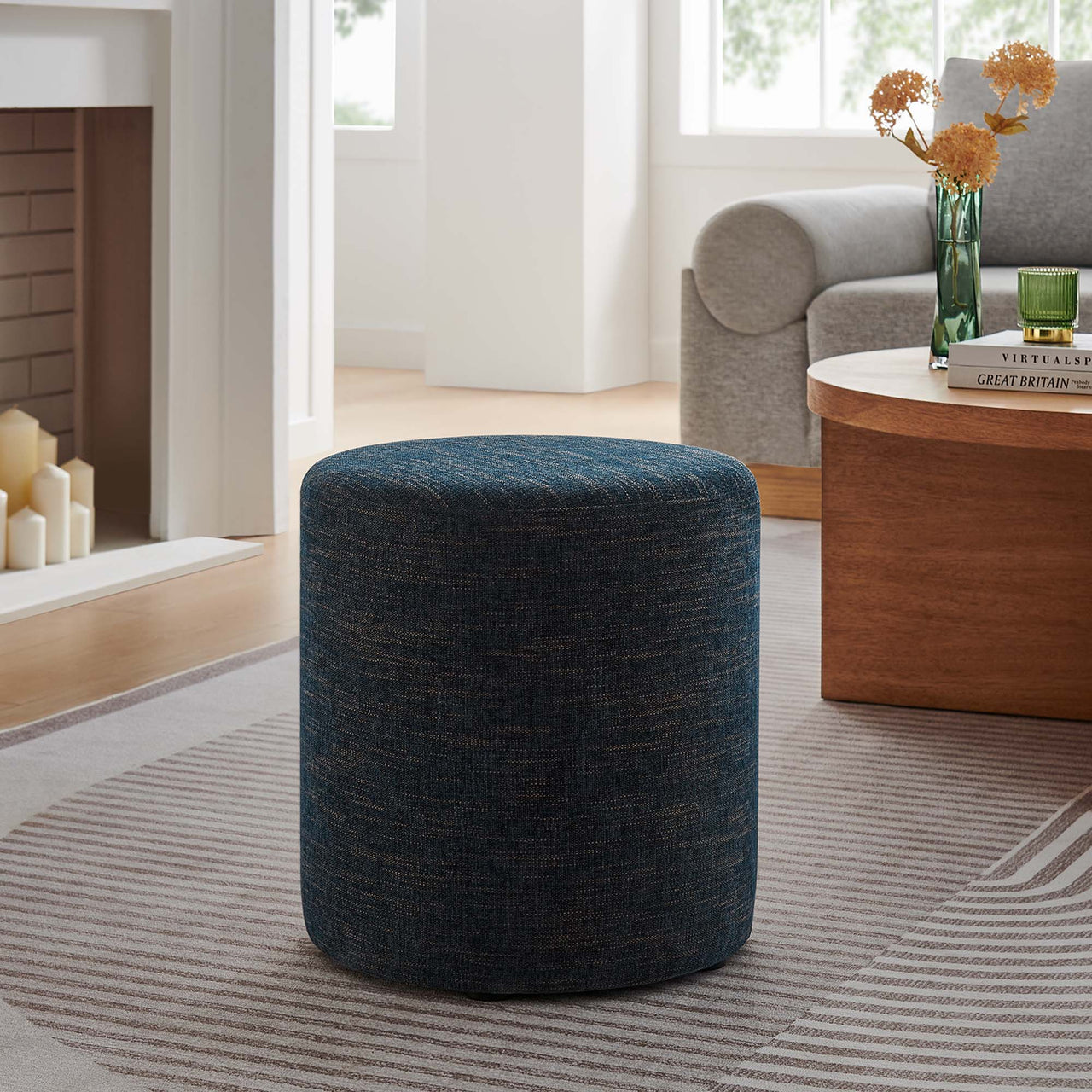 Calyx Round Stool | Side Table, Azure