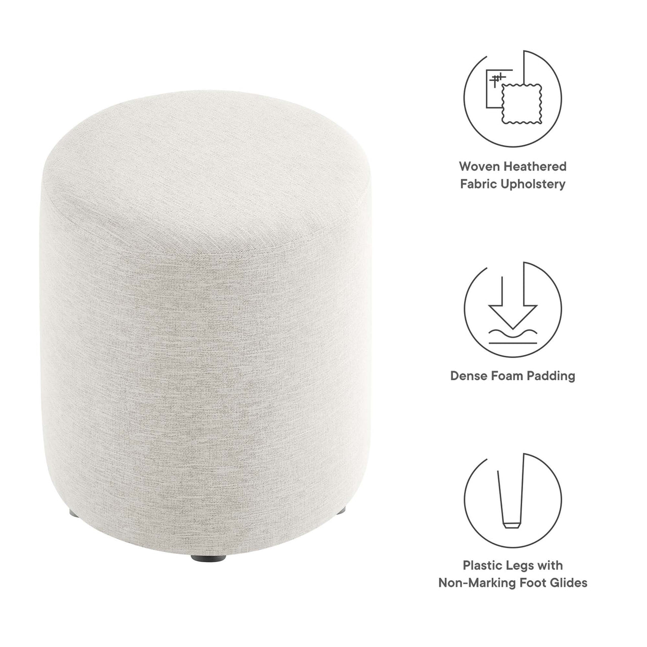 Calyx Round Stool | Side Table, Ivory