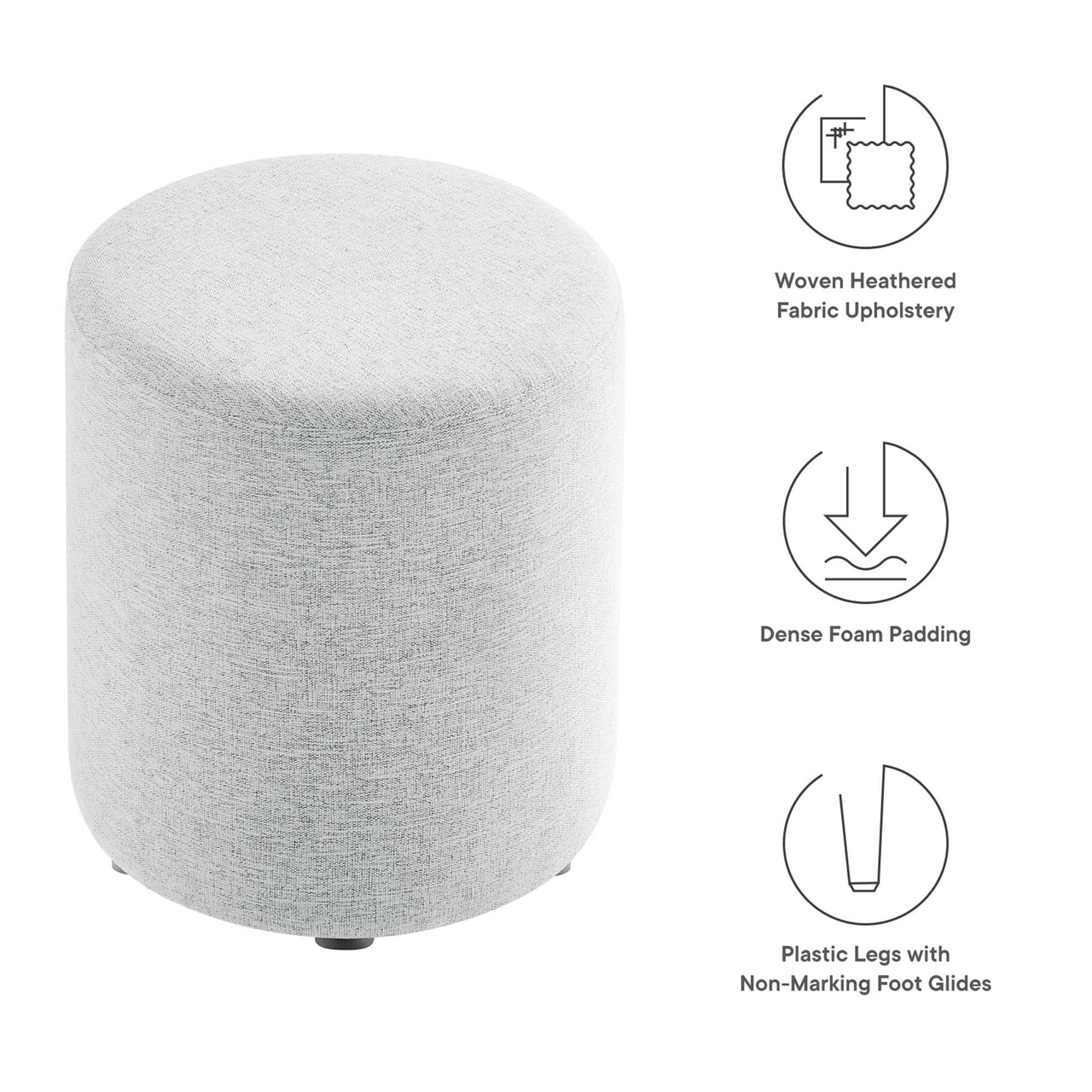 Calyx Round Stool | Side Table, Light Gray
