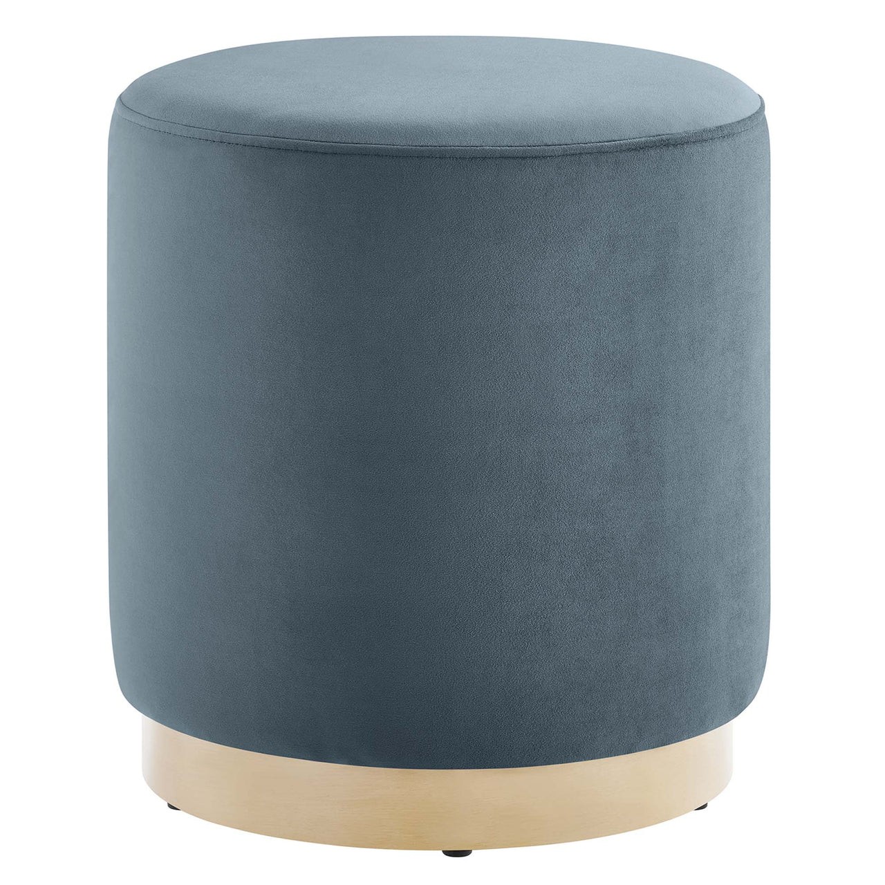 Ardena Round Velvet Ottoman | Side Table, Slate & Cream