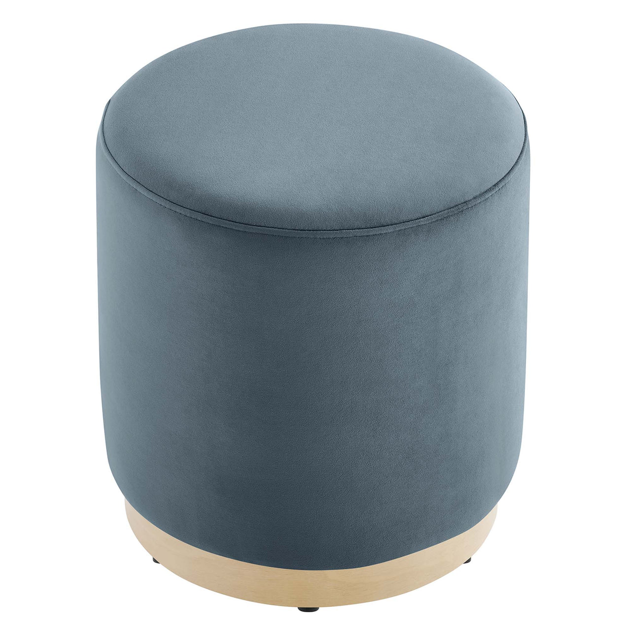 Ardena Round Velvet Ottoman | Side Table, Slate & Cream