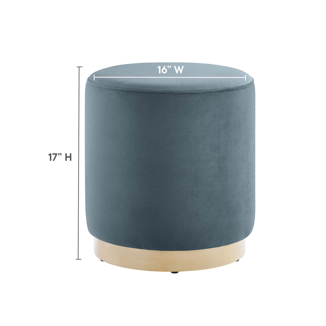 Ardena Round Velvet Ottoman | Side Table, Slate & Cream