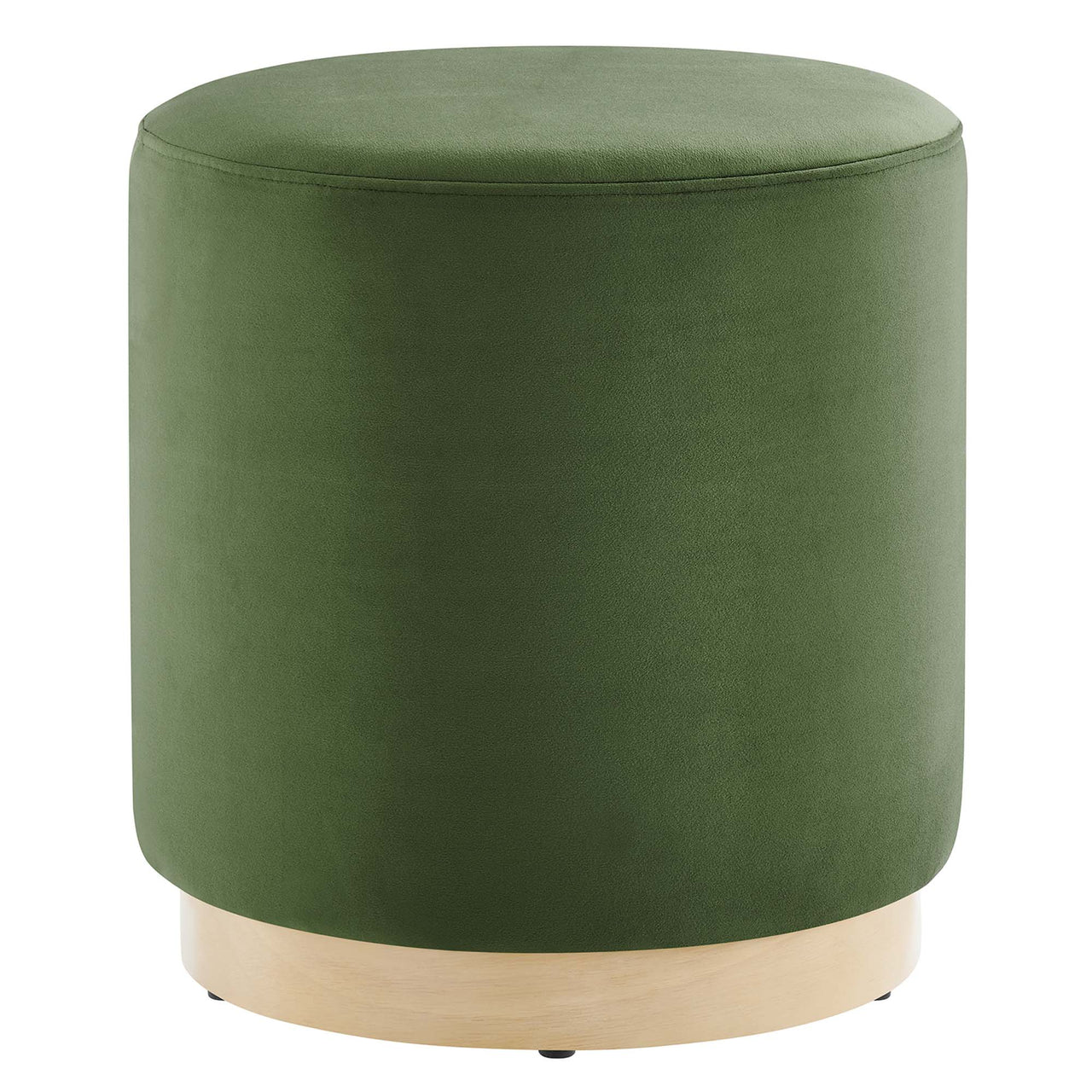 Ardena Round Velvet Ottoman | Side Table, Basil & Cream