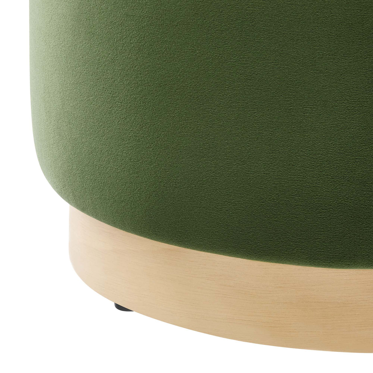 Ardena Round Velvet Ottoman | Side Table, Basil & Cream
