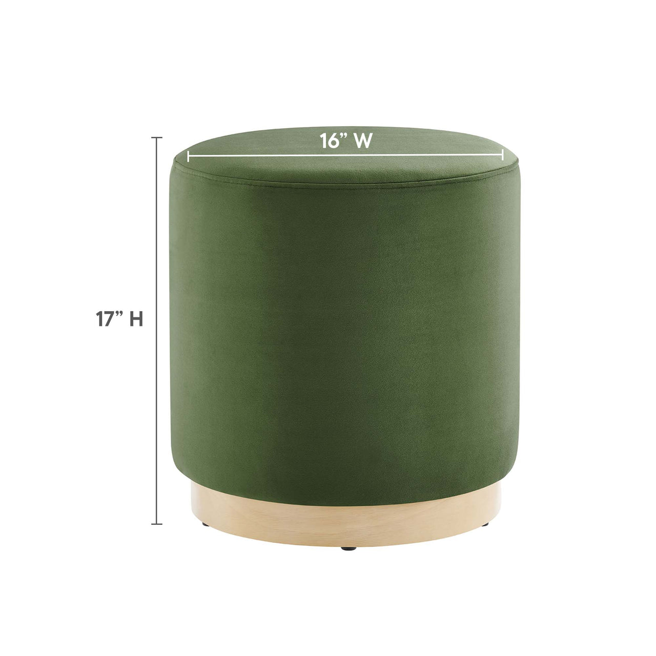 Ardena Round Velvet Ottoman | Side Table, Basil & Cream