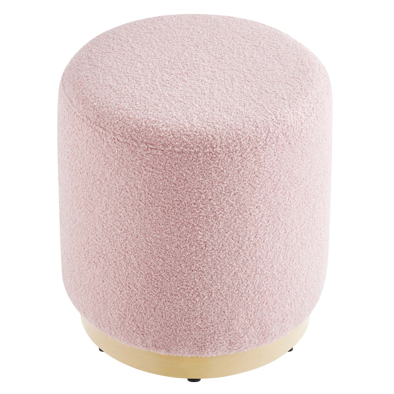 Ardena Round Sherpa Ottoman | Side Table, Blossom & Cream