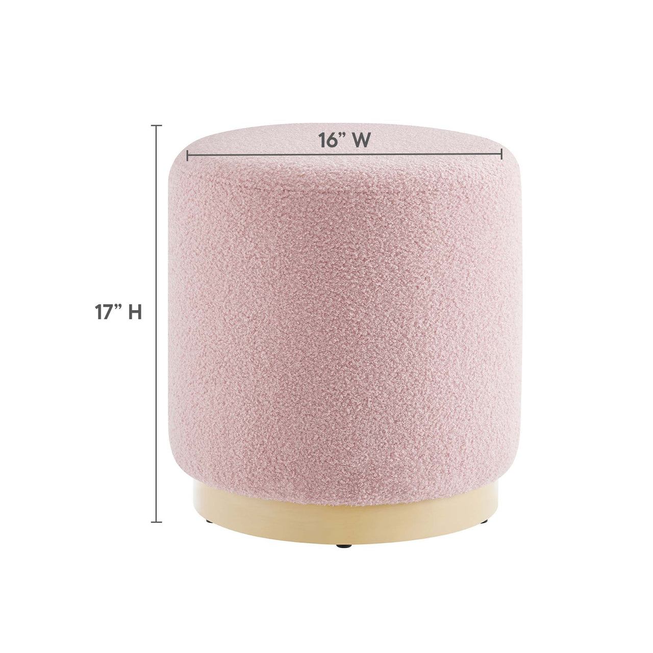 Ardena Round Sherpa Ottoman | Side Table, Blossom & Cream