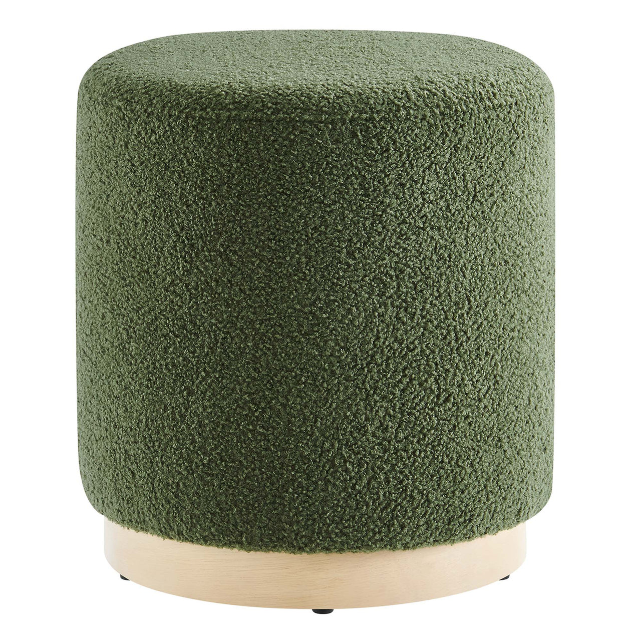 Ardena Round Sherpa Ottoman | Side Table, Basil & Cream