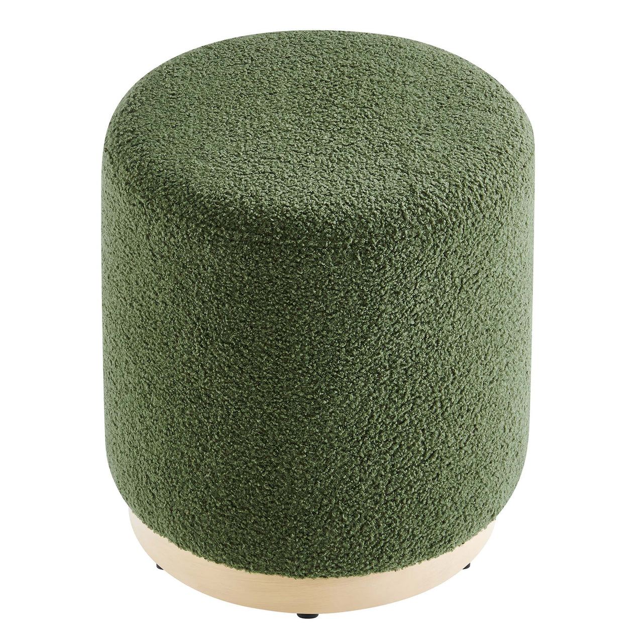 Ardena Round Sherpa Ottoman | Side Table, Basil & Cream