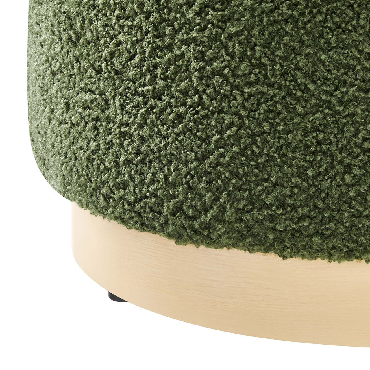 Ardena Round Sherpa Ottoman | Side Table, Basil & Cream