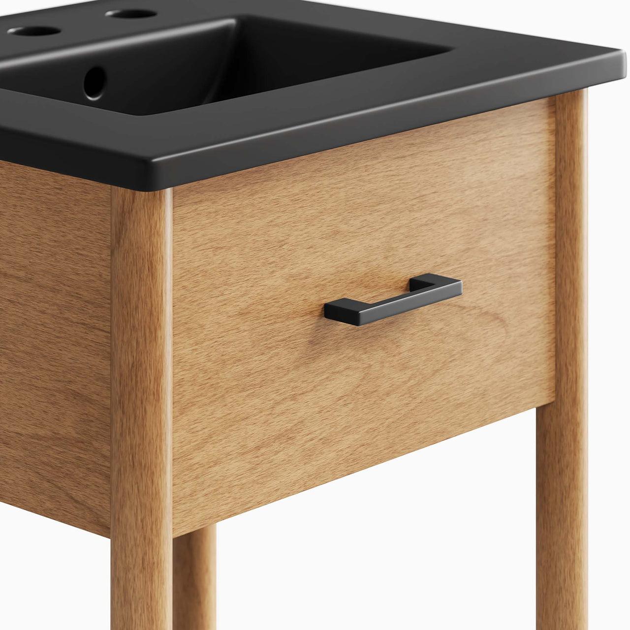 Zephyrine Vanity Unit, Extra Small, Natural Wood & Black