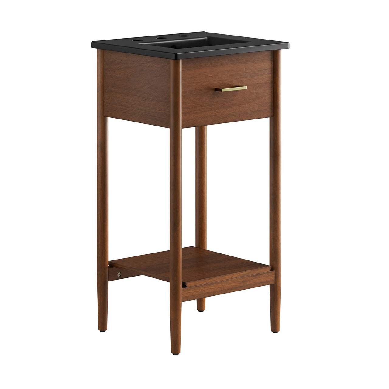 Zephyrine Vanity Unit, Extra Small, Walnut & Black