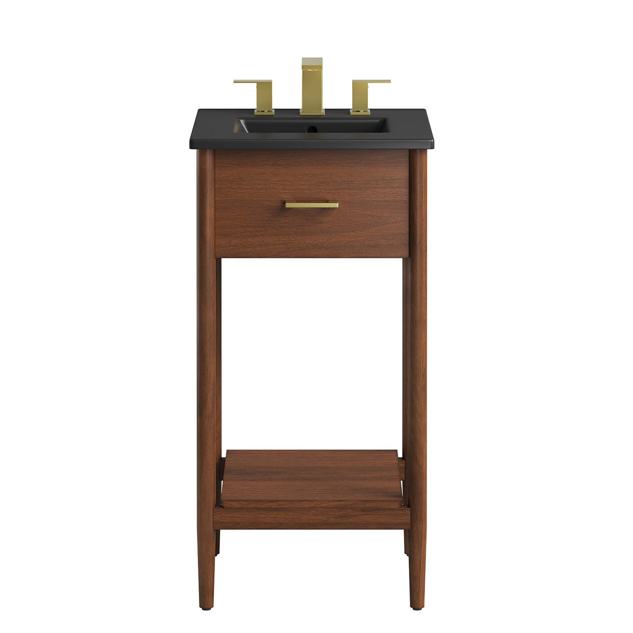 Zephyrine Vanity Unit, Extra Small, Walnut & Black