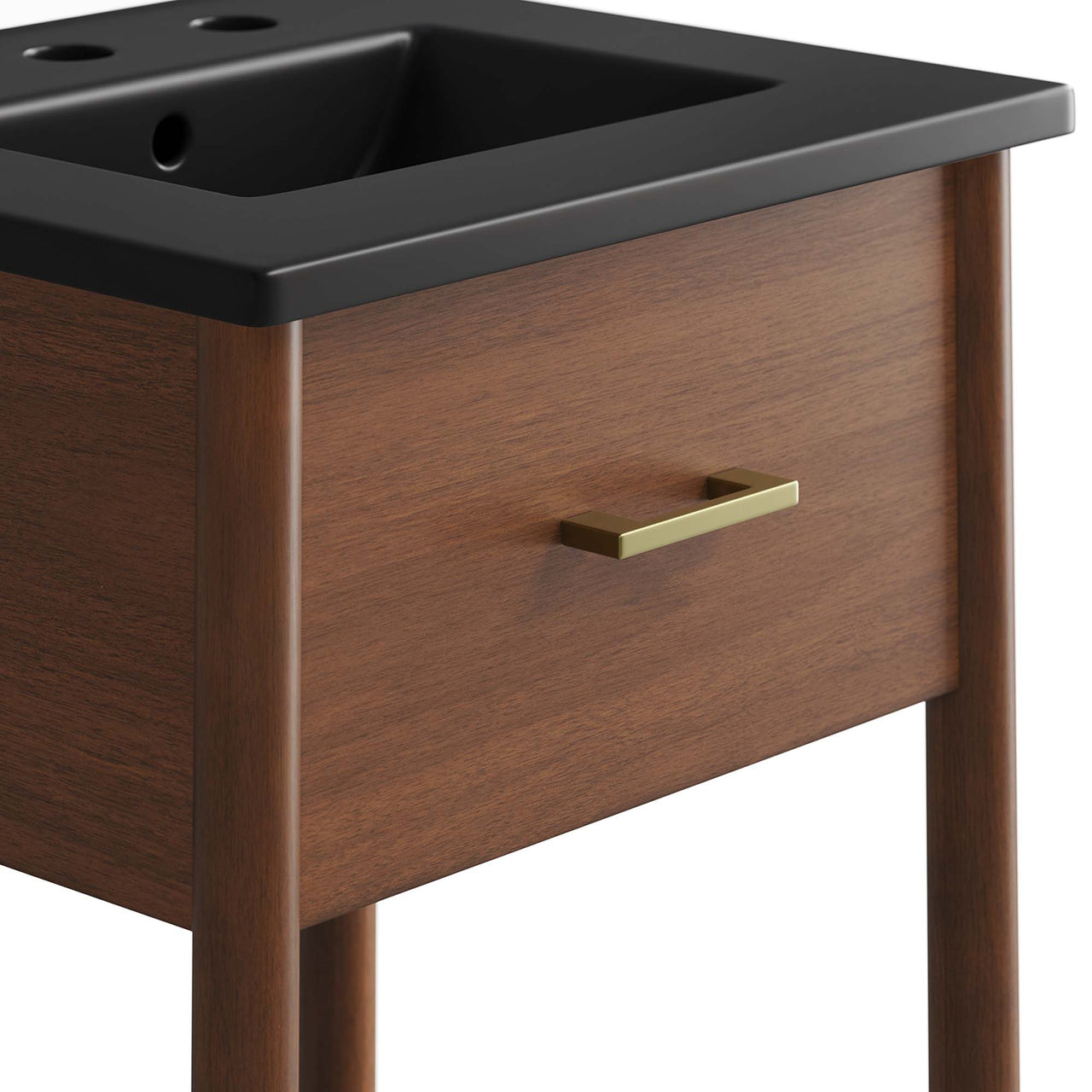 Zephyrine Vanity Unit, Extra Small, Walnut & Black