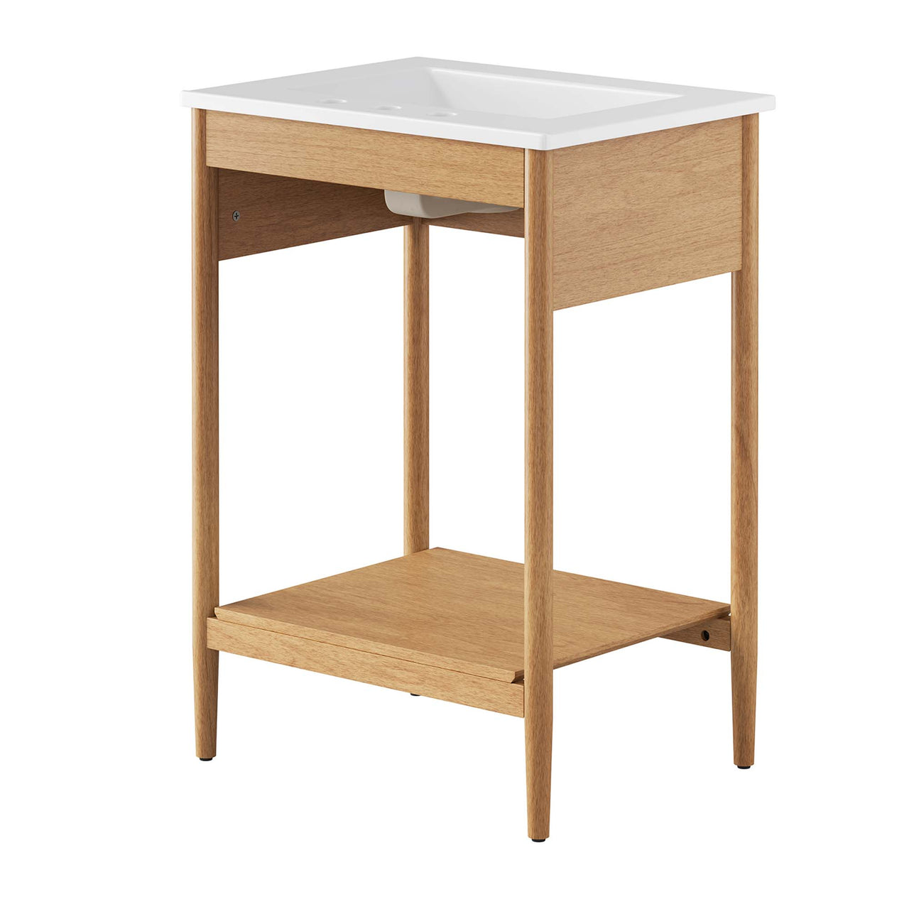 Zephyrine Vanity Unit, Small, Natural Wood & White