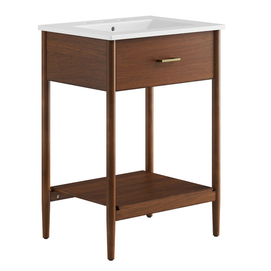 Zephyrine Vanity Unit, Small, Walnut & White