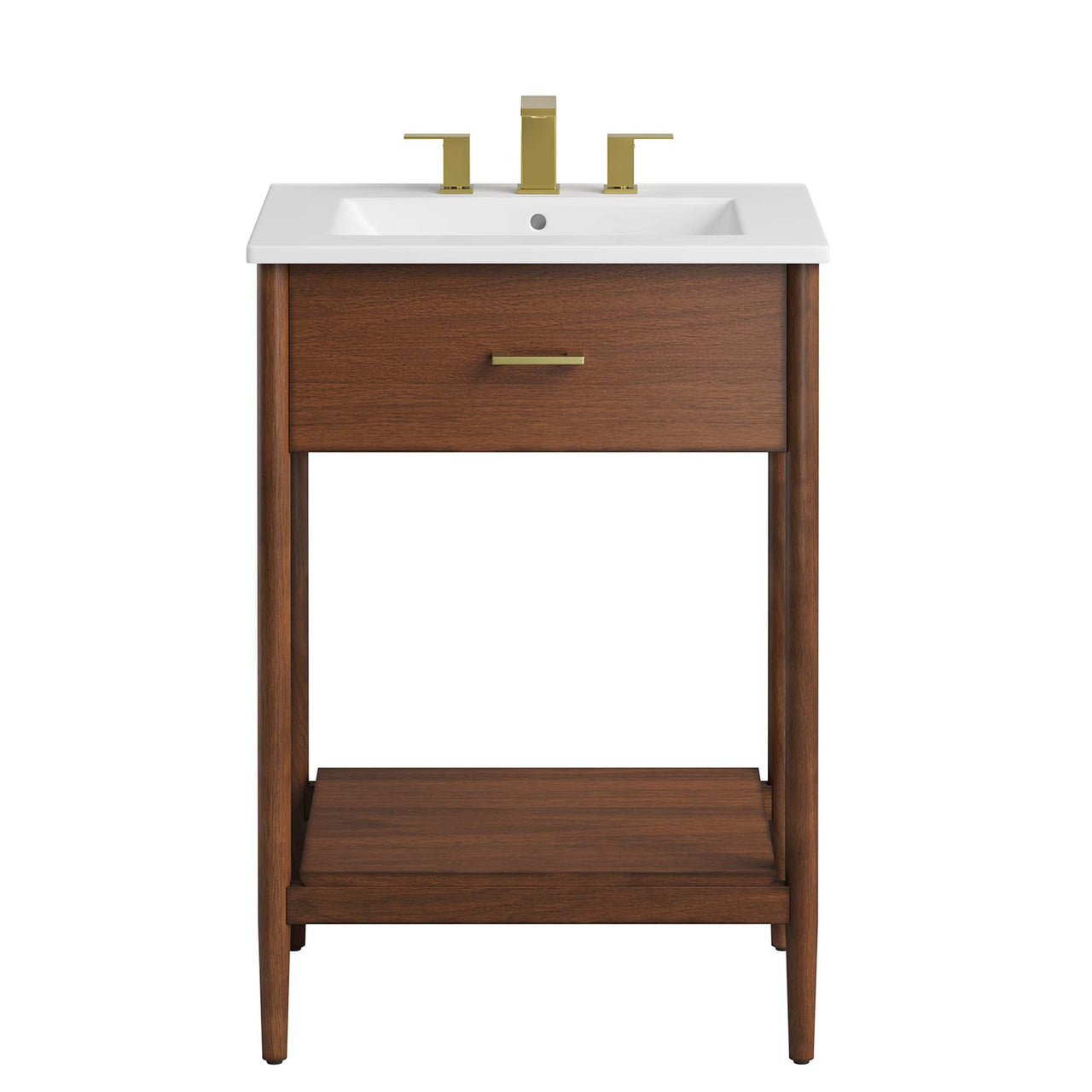 Zephyrine Vanity Unit, Small, Walnut & White