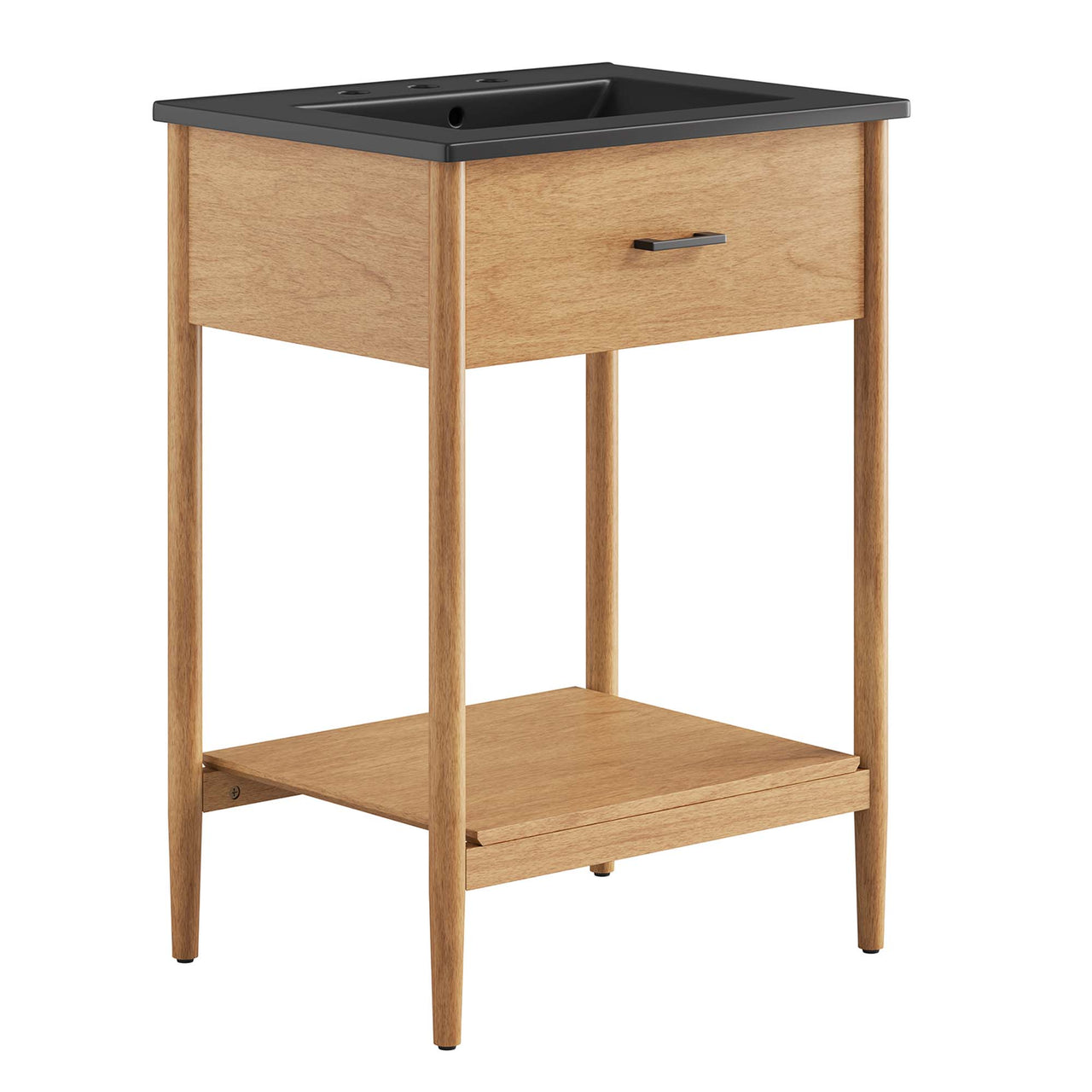 Zephyrine Vanity Unit, Small, Natural Wood & Black