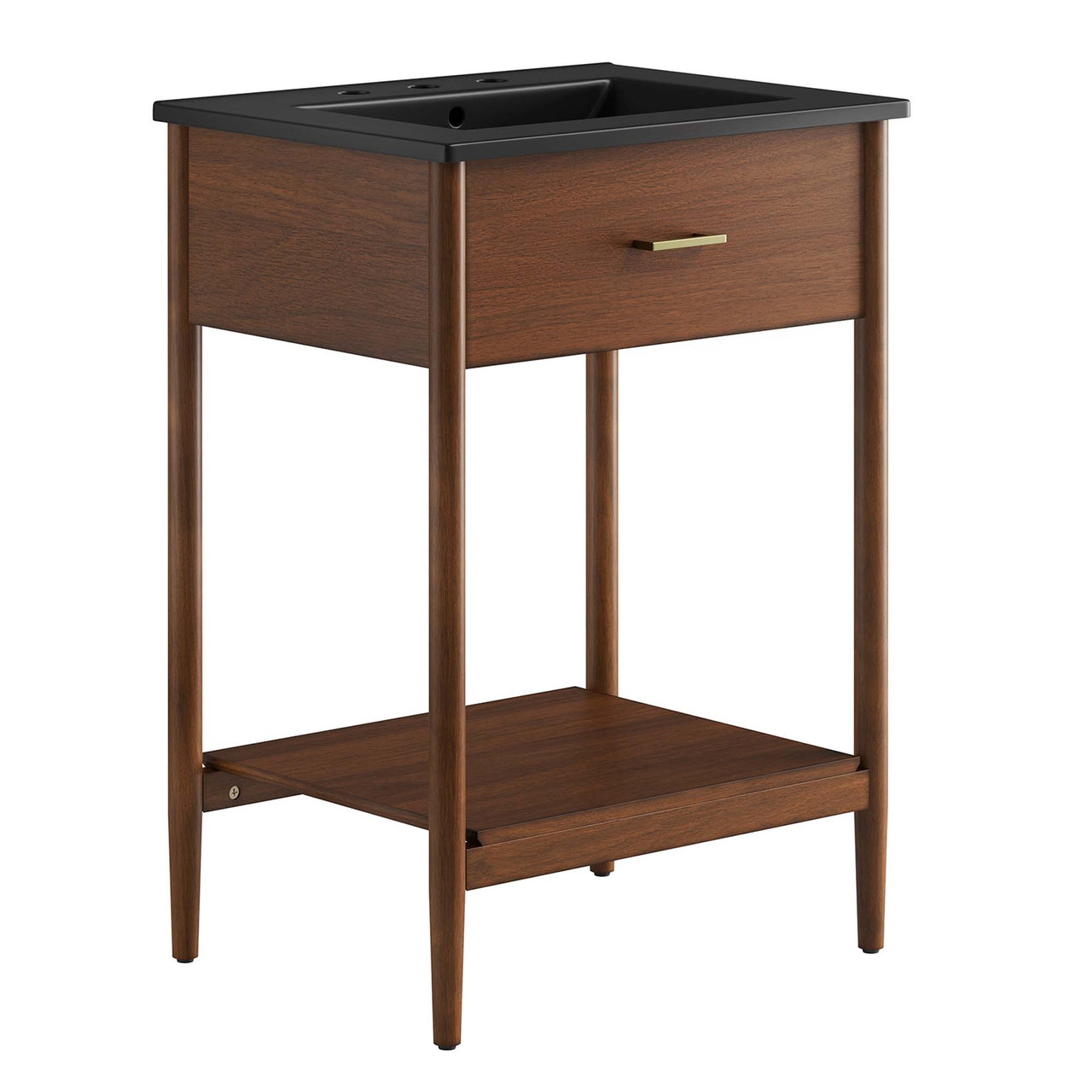 Zephyrine Vanity Unit, Small, Walnut & Black