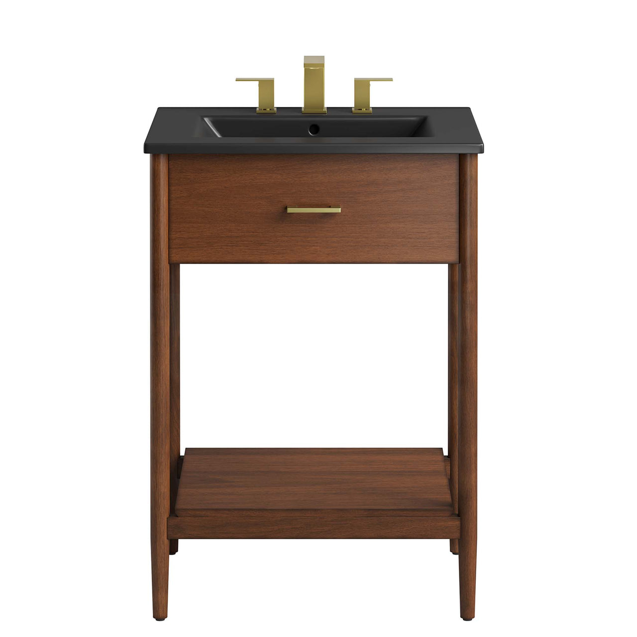 Zephyrine Vanity Unit, Small, Walnut & Black