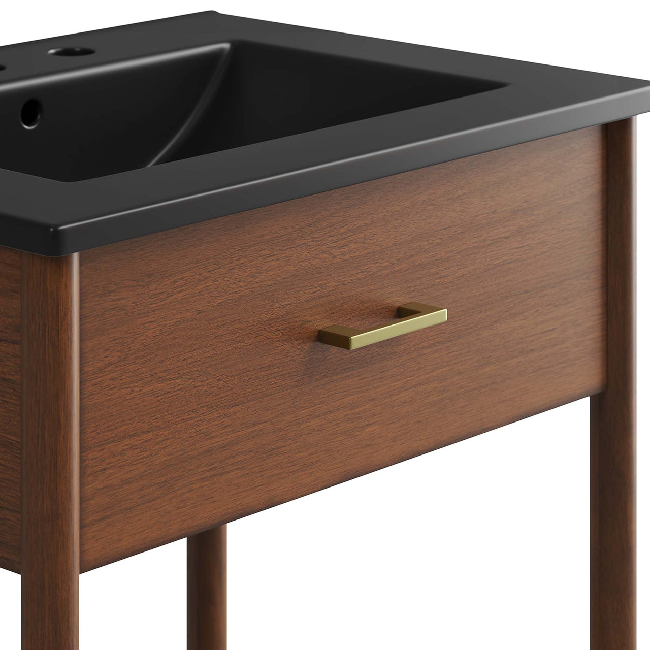 Zephyrine Vanity Unit, Small, Walnut & Black