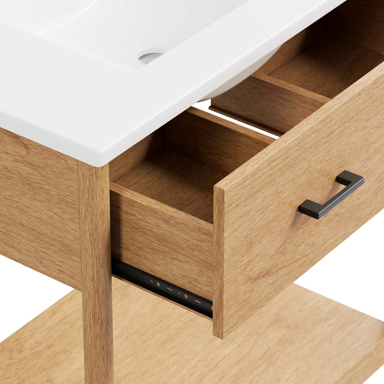 Zephyrine Vanity Unit, Medium, Natural Wood & White