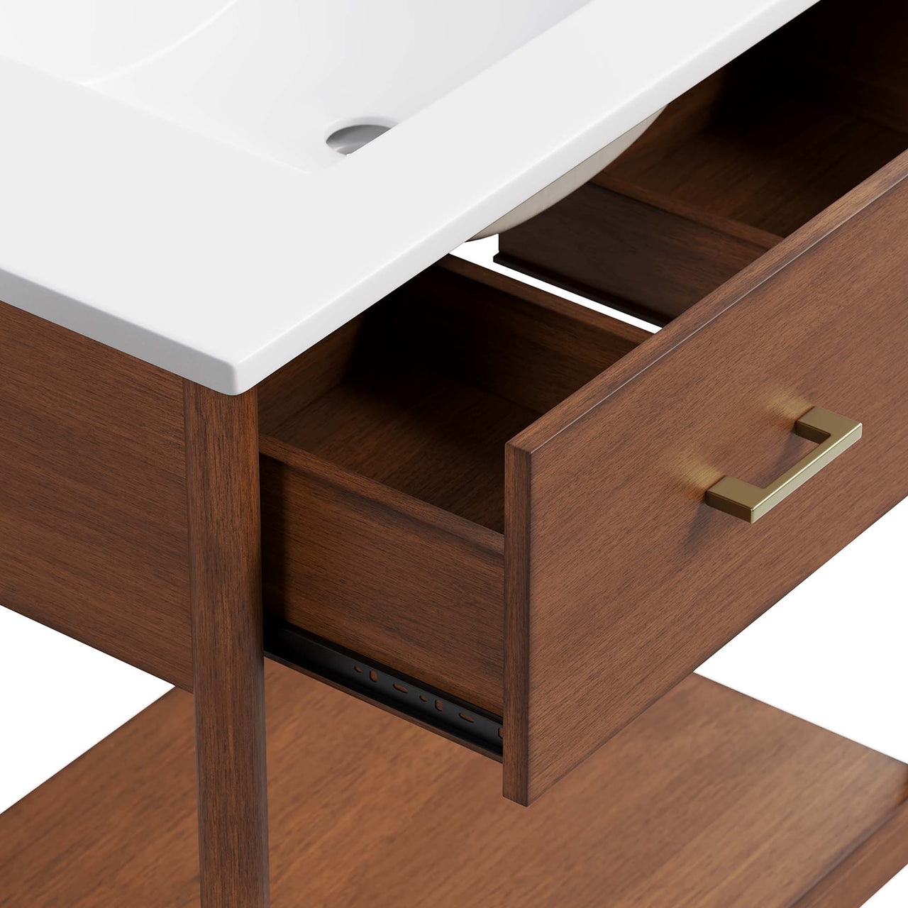 Zephyrine Vanity Unit, Medium, Walnut & White