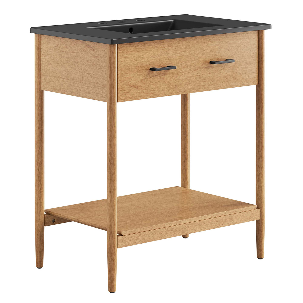 Zephyrine Vanity Unit, Medium, Natural Wood & Black