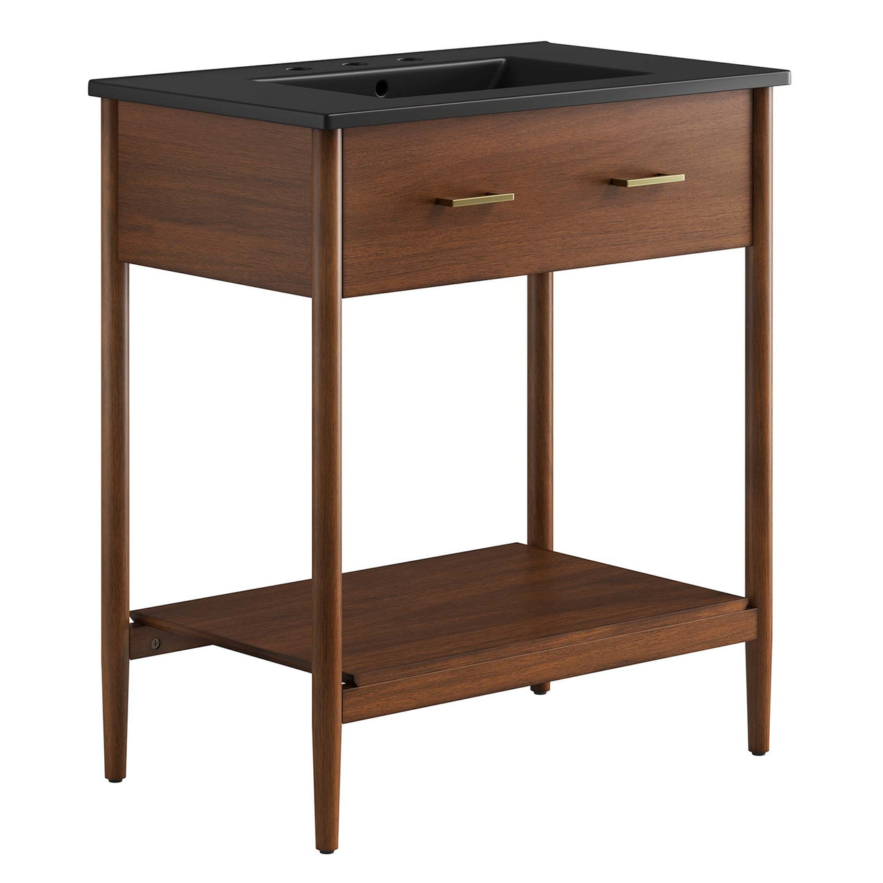 Zephyrine Vanity Unit, Medium, Walnut & Black