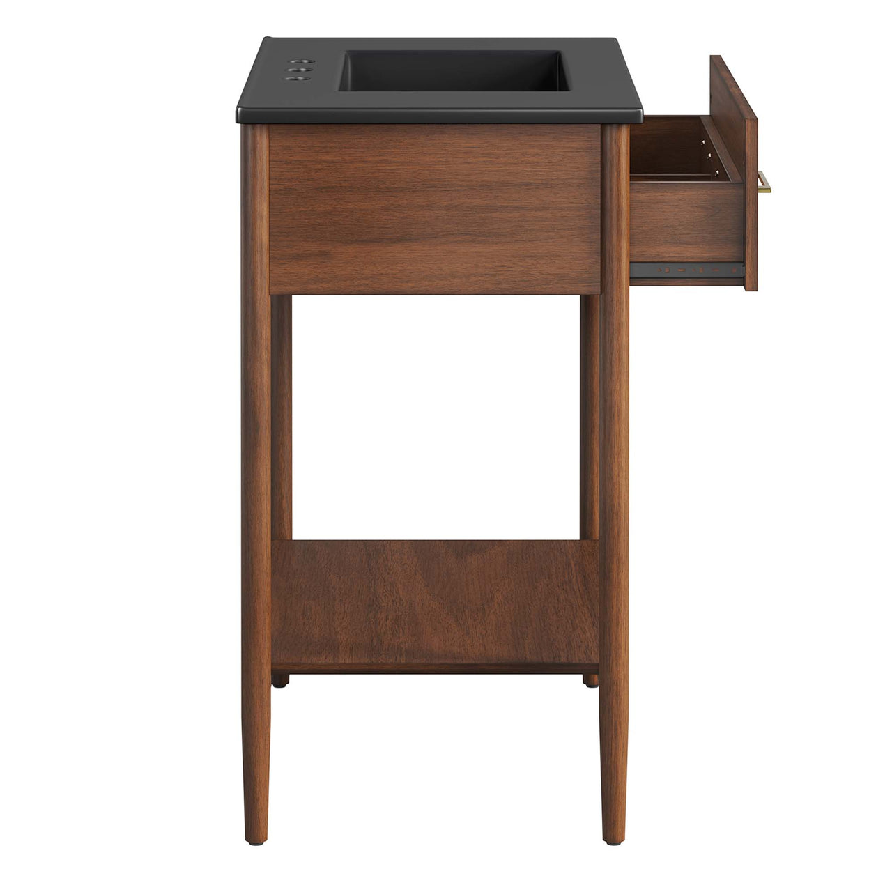 Zephyrine Vanity Unit, Medium, Walnut & Black