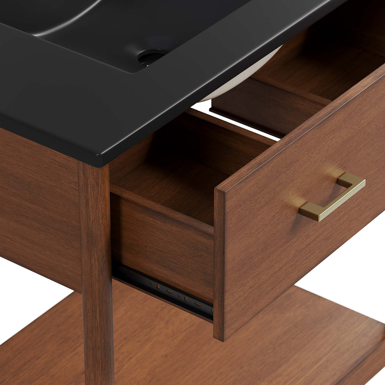 Zephyrine Vanity Unit, Medium, Walnut & Black