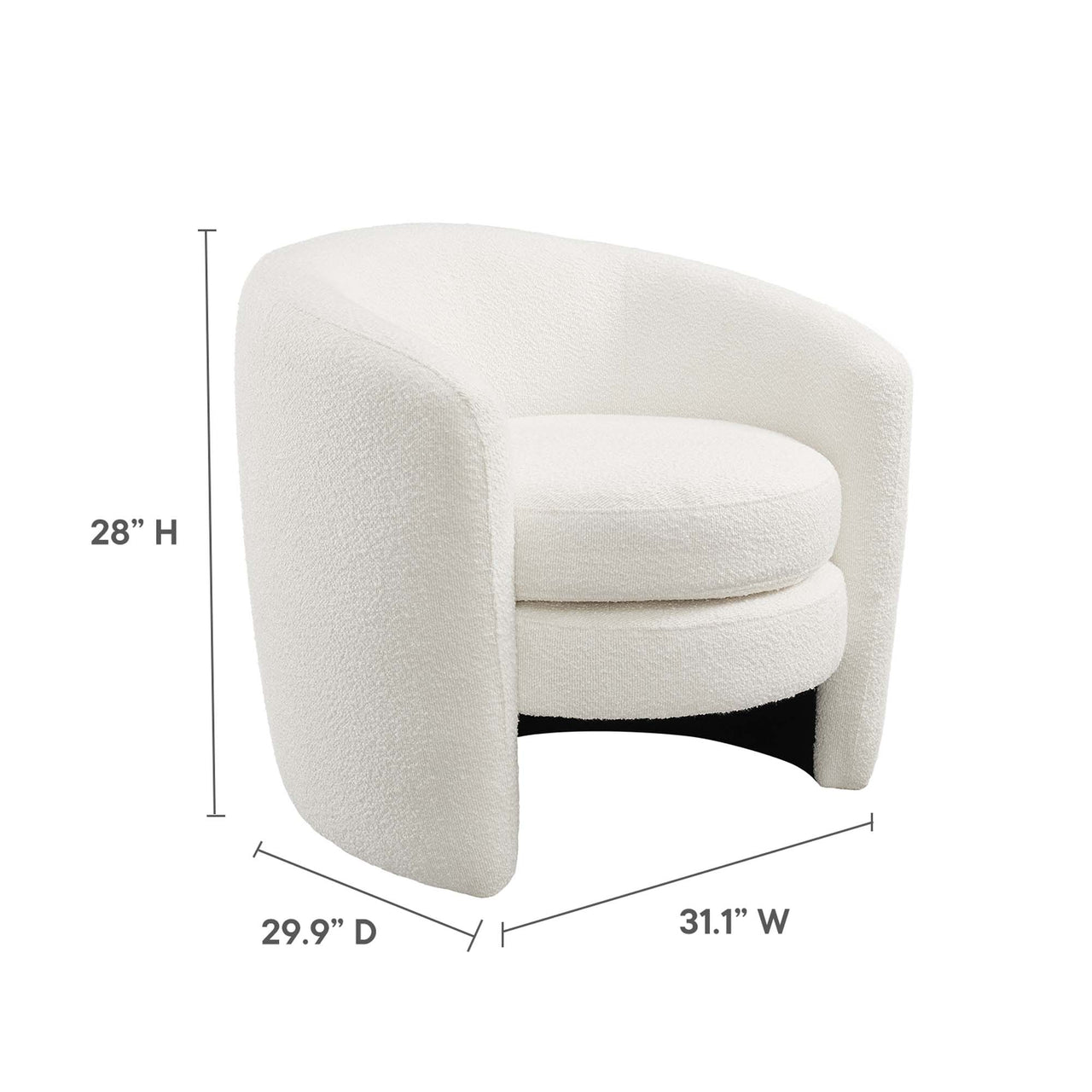 Attune Boucle Accent Chair, Ivory