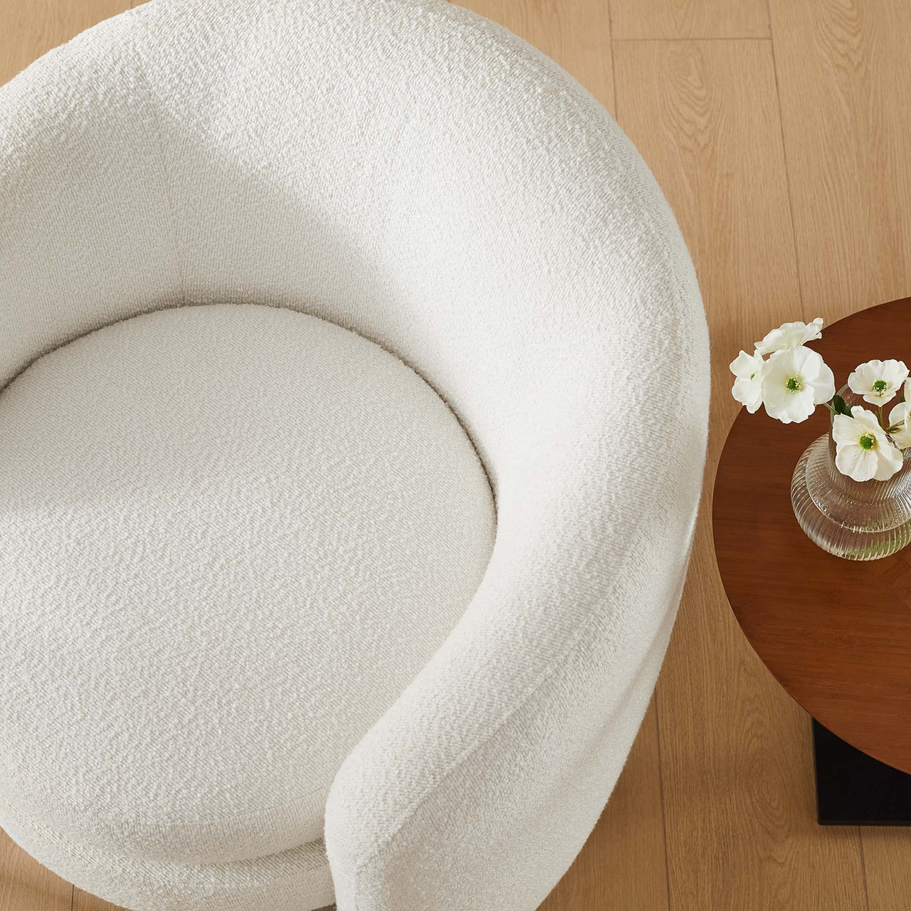 Attune Boucle Accent Chair, Ivory