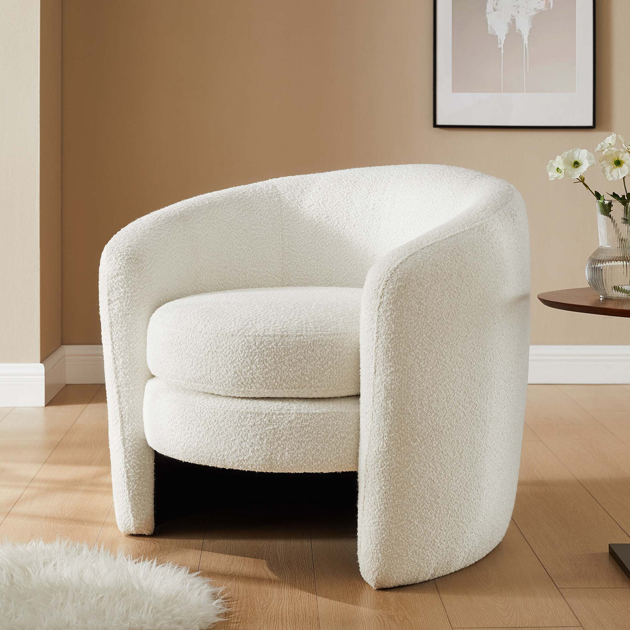 Attune Boucle Accent Chair, Ivory