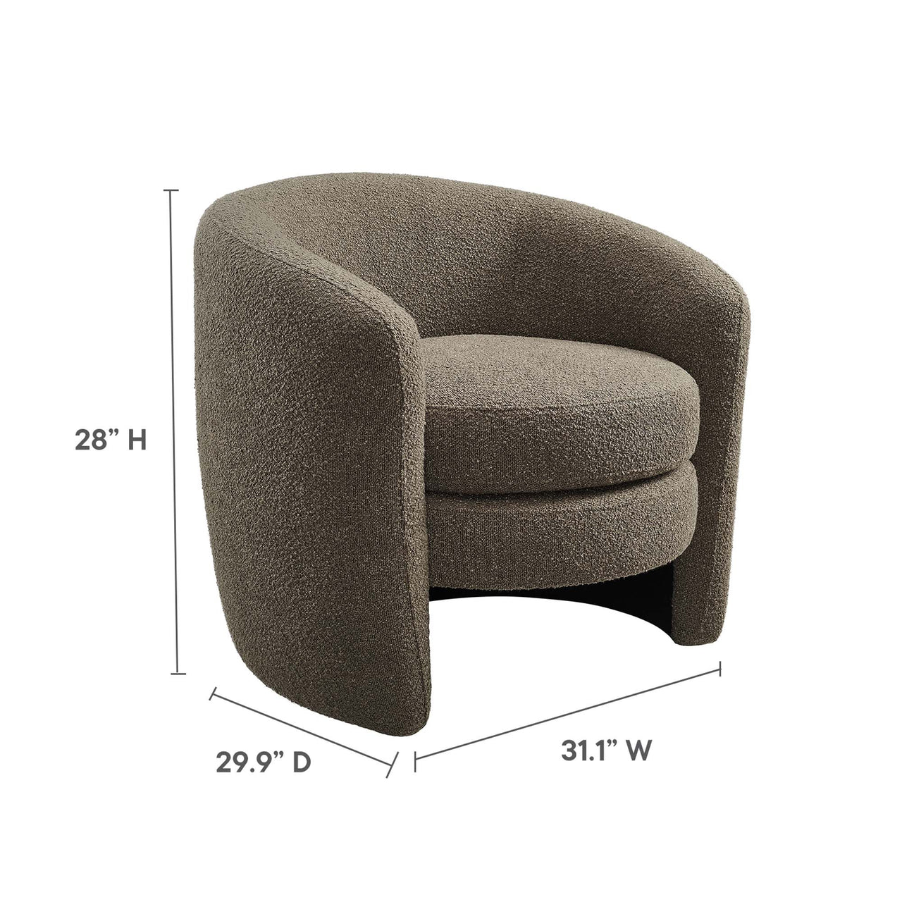 Attune Boucle Accent Chair, Pebble