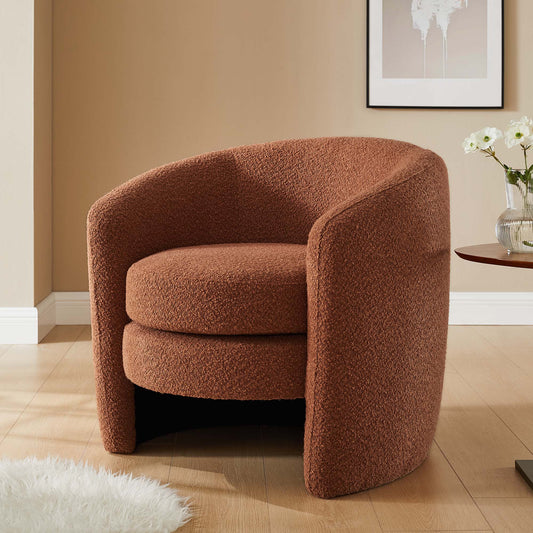 Attune Boucle Accent Chair, Terracotta