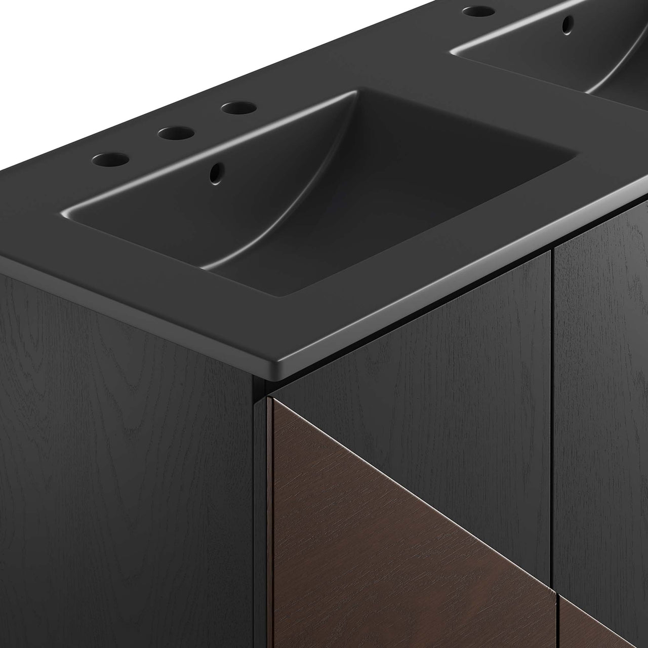 Auror Double Sink Vanity Unit, Extra Large, Black