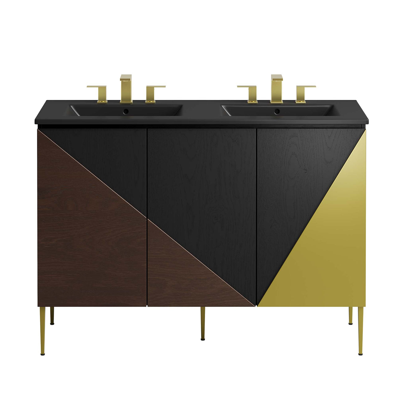 Auror Double Sink Vanity Unit, Extra Large, Black