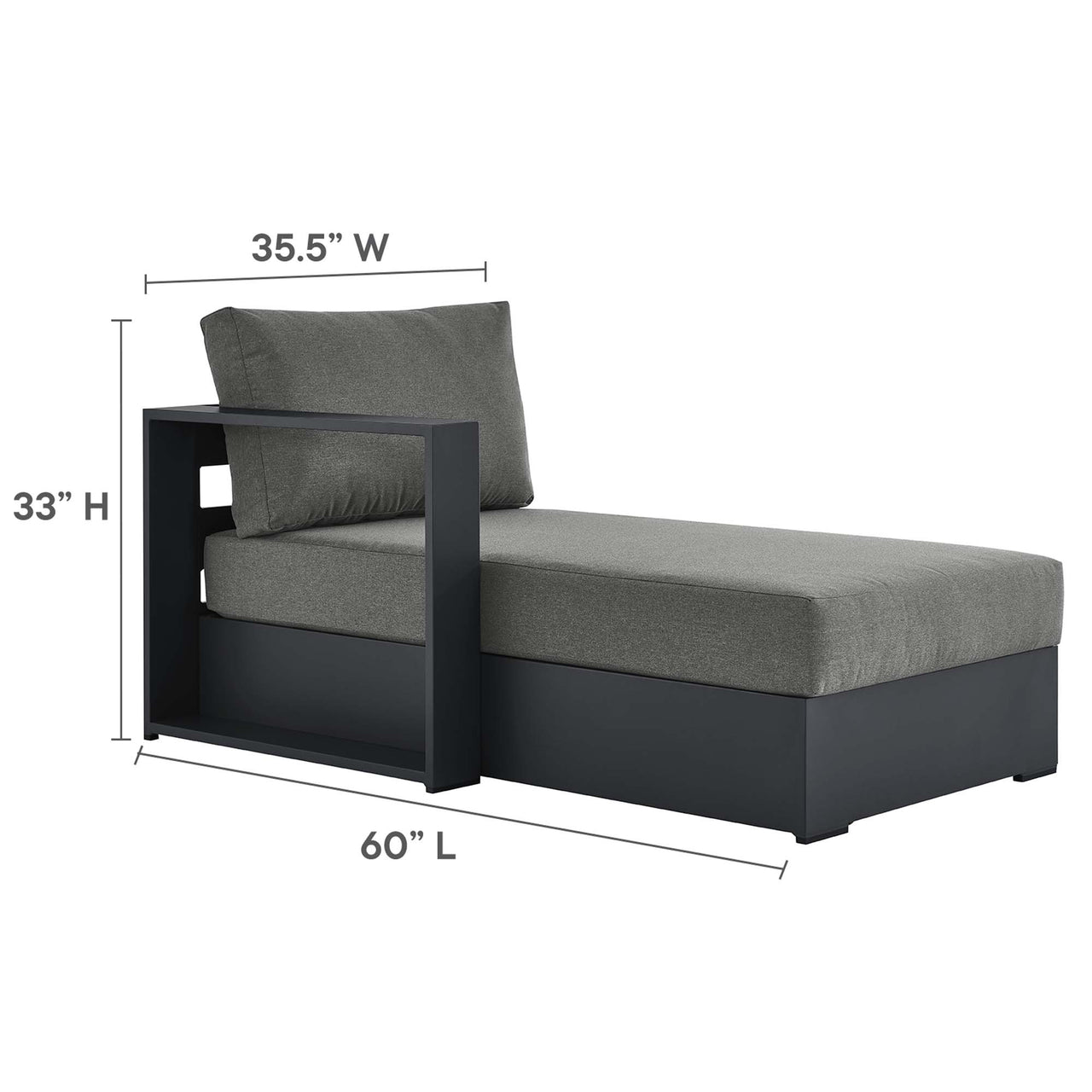 Tahlor 2-Piece Alfresco Powder-Coated Aluminum Left-Facing Chaise Sectional Sofa Set, Gray & Charcoal