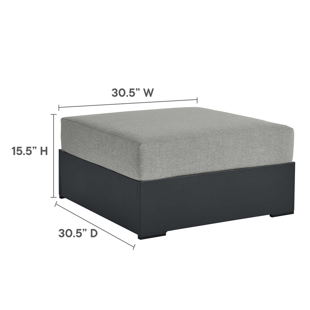 Tahlor 5-Piece Alfresco Powder-Coated Aluminum Sectional Sofa Set, Gray