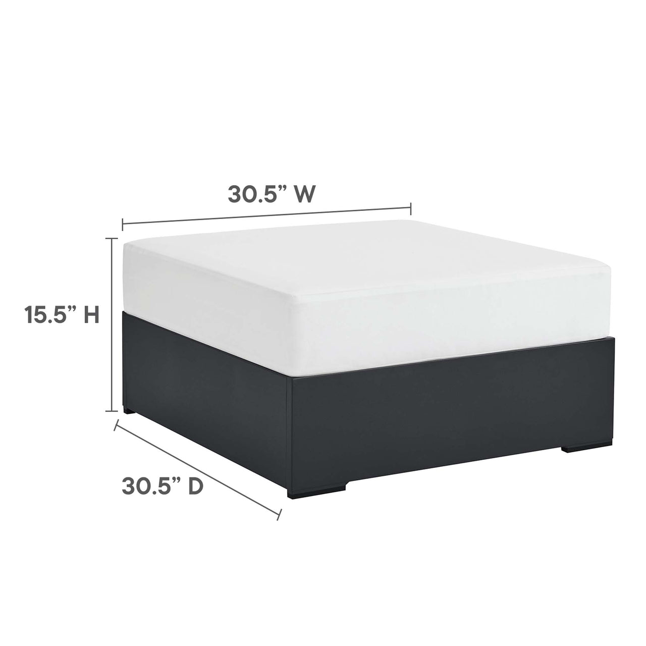 Tahlor 5-Piece Alfresco Powder-Coated Aluminum Sectional Sofa Set, Gray & White